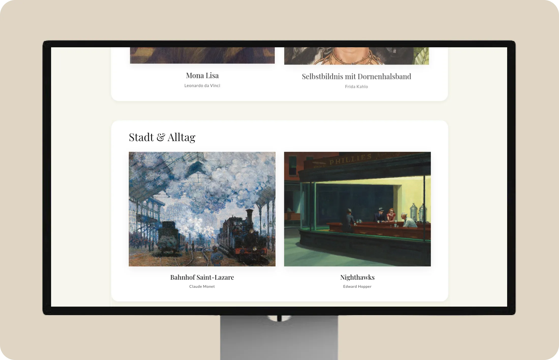 Interaktive Kunstgalerie — Projekt von Kjell Behrends, Ansicht 1