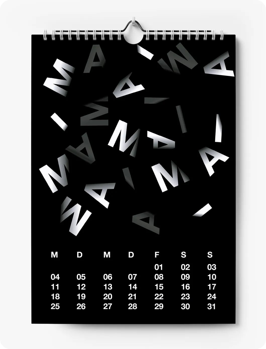 Typographischer Kalender — Projekt von Kjell Behrends, Ansicht 1
