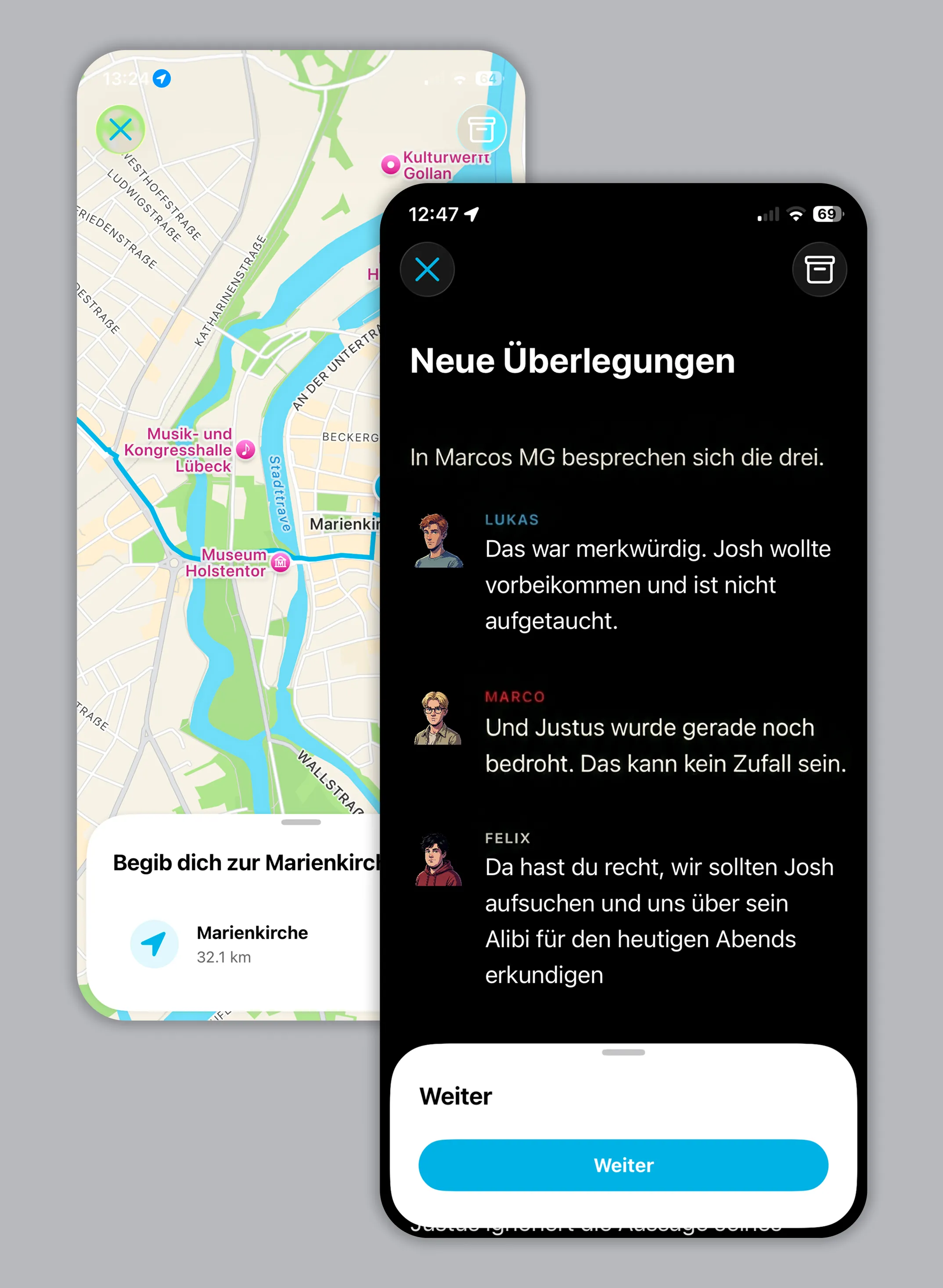 Spielprinzip: Ermittlung per GPS — Projekt von Kjell Behrends